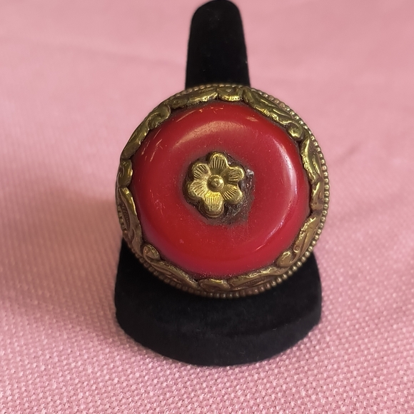 Jewelry - Vintage Red LABRADORITE GEMSTONE TIBETAN  DESIGN Adjustable